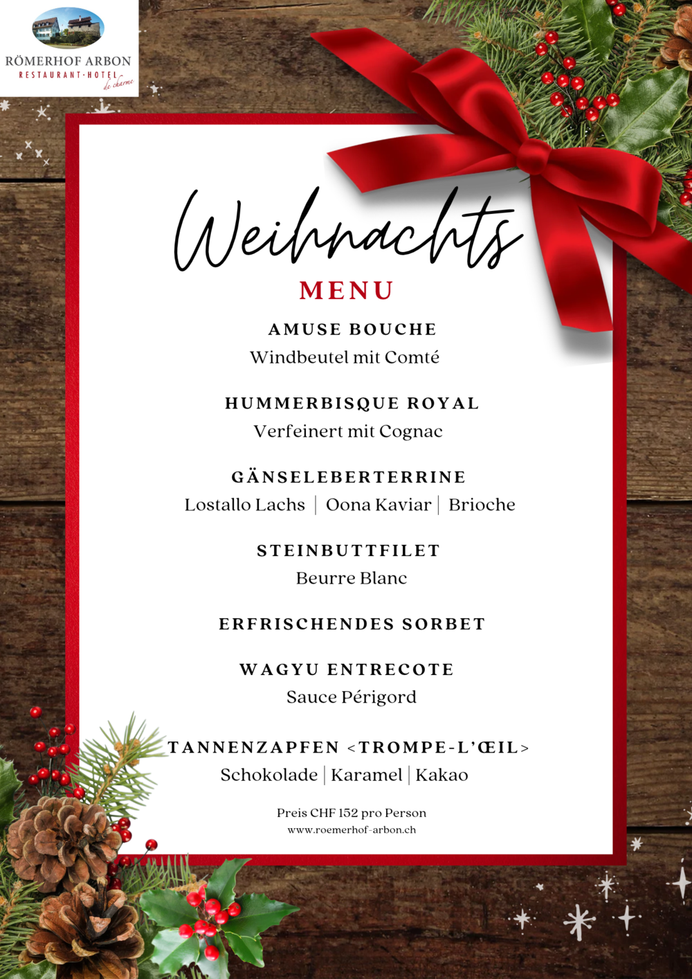 Festliches Weinachstmenü